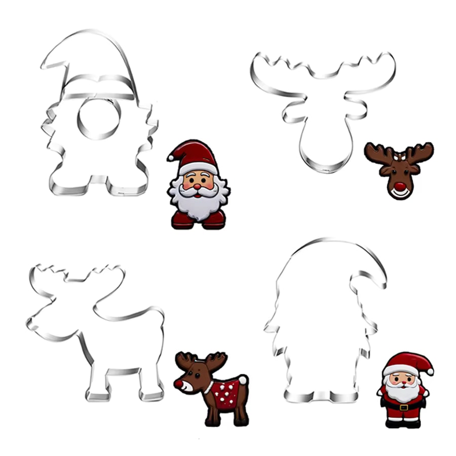 Stainless Steel Christmas Reindeer Cookie Cutters