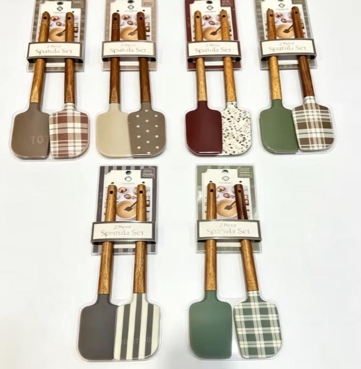 Silicone Wood Handle Spatula Set