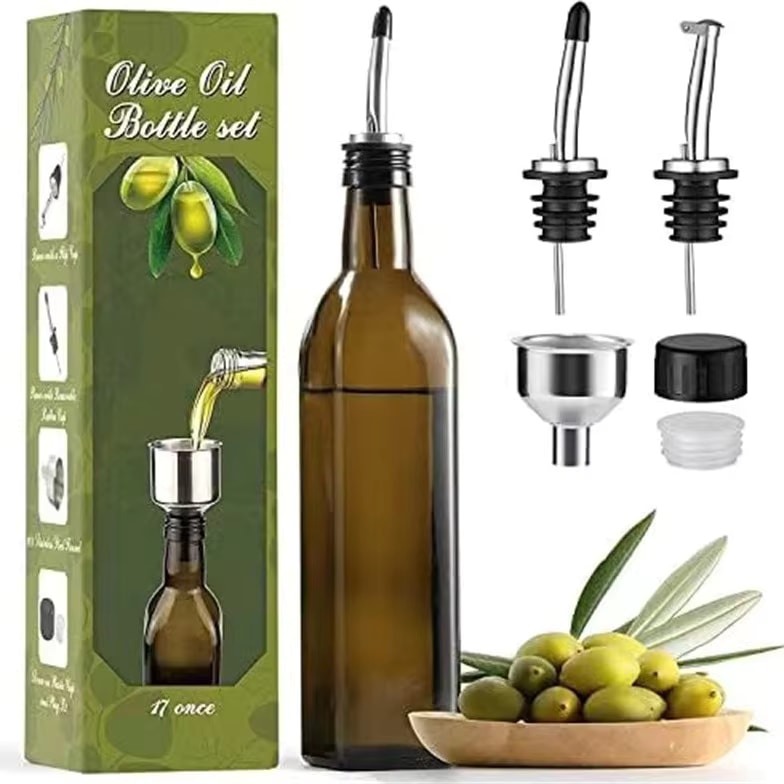Glass Square Oil Pot Set