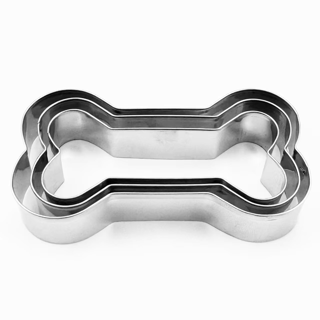 Stainless Steel 3-piece Dog Bone Shaped Cookie Mold